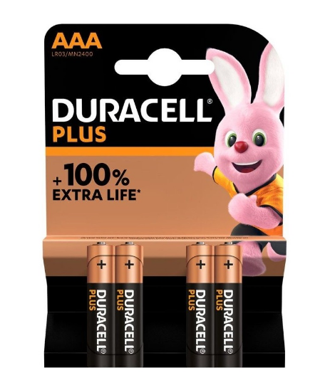 Blister 4 Pilhas Alcalinas 1,5V LR03 AAA - Duracell PLUS