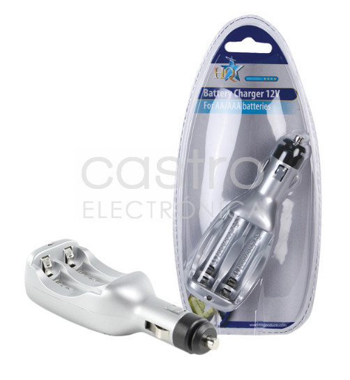 Carregador Pilhas AA/AAA c/ Ligação Isqueiro 12V - HQ