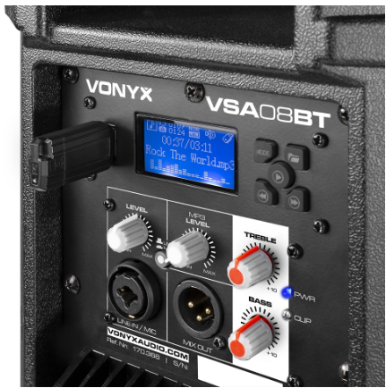 Coluna Bi-Amplificada 8" 250W Bluetooth/MP3 (VSA08BT) - VONYX