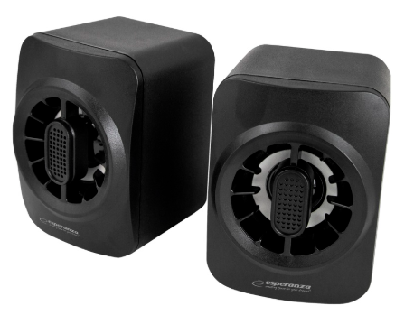 Colunas 2.0 Rainbow Sakara 2x 2,5W LED (Preto) - ESPERANZA