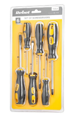 Conjunto 6x Chaves de Fenda/Cruz - REBEL RB-1108