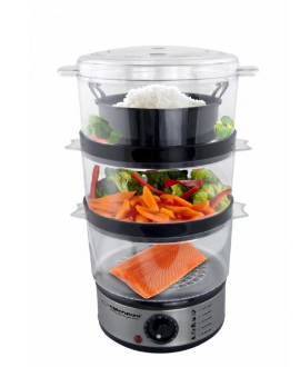 Cozedor a Vapor 3 Recipientes 400W (Inox) - ESPERANZA