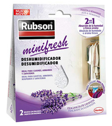 Desumidificador Rubson Mini Fresh Lavanda Acao 2 Em 1 Pack 2 Sacos De 50 Gr - RUBSON