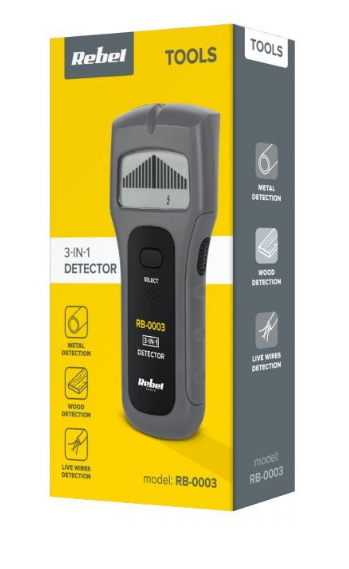 Detetor de Metais, Cabos e Madeira - REBEL RB-0003