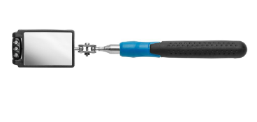 Espelho de Inspeção Telescópico Retangular c/ Iluminação LED 300-880mm - HOGERT