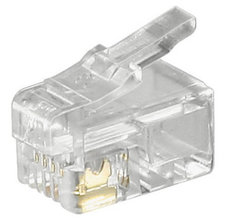 Ficha Telefone RJ10 4 Pinos 7,6mm