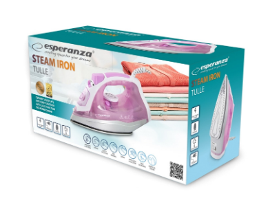 Ferro de Engomar a Vapor 2400W (Roxo/Branco) - ESPERANZA