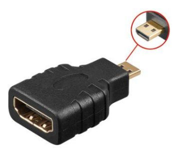 Ficha Adaptadora Micro HDMI Macho -> HDMI Fêmea