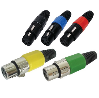 Ficha Canon Metálica 3 Pinos Fêmea (Coloridas)