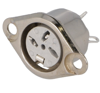 Ficha DIN Metálica 3 Pinos Femea Painel 180º