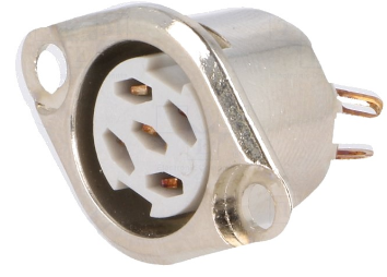 Ficha DIN Metálica 5 Pinos Femea Painel