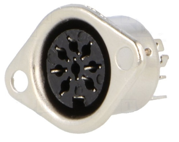 Ficha DIN Metálica 8 Pinos Femea Painel