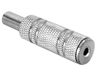 Ficha Jack Metálica 2,5mm Fêmea Stereo
