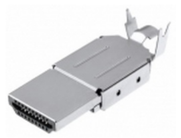 Ficha Metálica HDMI Macho p/ Cabo (19 PIN)