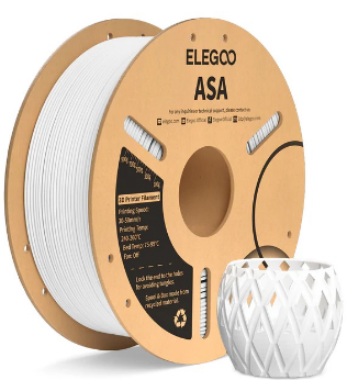 Filamento de Impressão 3D ASA 1,75mm 1Kg (Branco) - ELEGOO