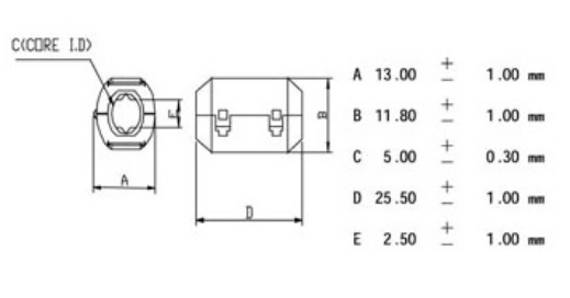 Filtro p Cabo Ø5.0mm
