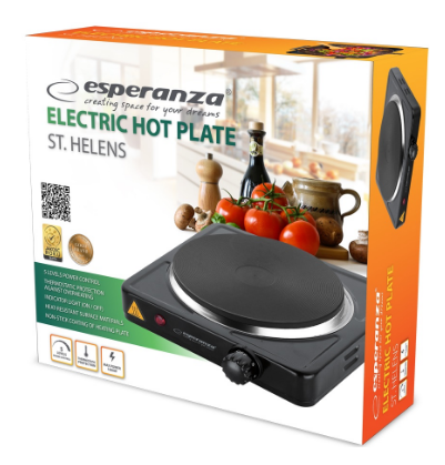 Fogão Elétrico 1 Placa 1000W (Preto) - ESPERANZA