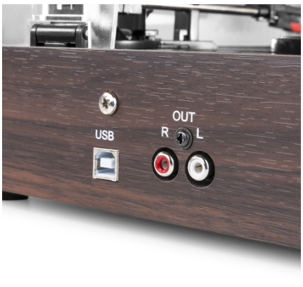 Gira Discos 33/45 RPM c/ Colunas (RP106DW) Madeira Escura - FENTON
