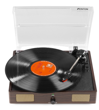 Gira Discos 33/45 RPM c/ Colunas (RP106DW) Madeira Escura - FENTON