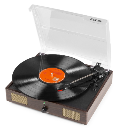 Gira Discos 33/45 RPM c/ Colunas (RP106DW) Madeira Escura - FENTON