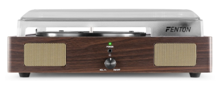 Gira Discos 33/45 RPM c/ Colunas (RP106DW) Madeira Escura - FENTON