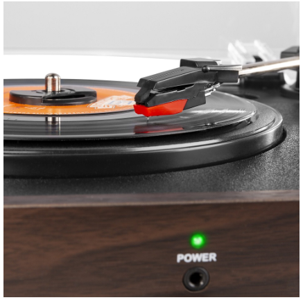 Gira Discos 33/45 RPM c/ Colunas (RP106DW) Madeira Escura - FENTON