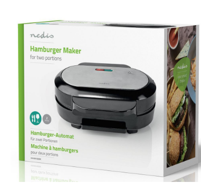 Grelhador de Hamburgueres 1000W (2 Grelhas) - NEDIS