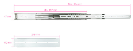 Guias Laterais Telescópicas p/ Rack Box até 800mm - Nanocable