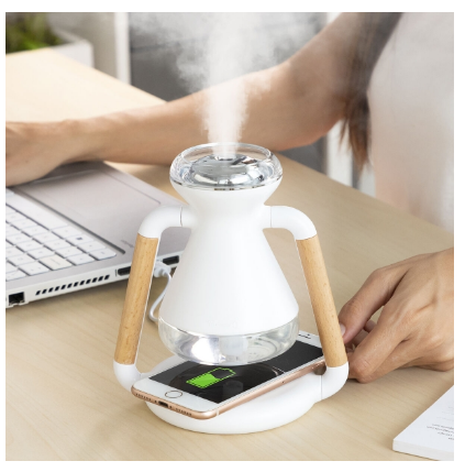 Humidificador Difusor de Aromas "3-EM-1" Misvolt c/ Carregador Qi Indução s/ Fios - INNOVAGOODS