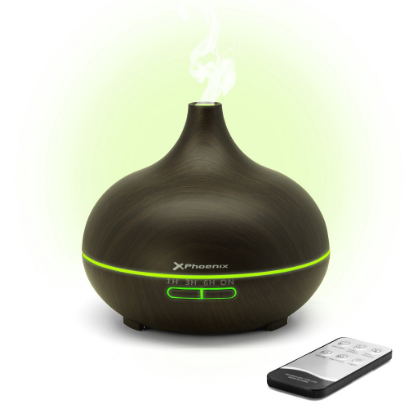 Humidificador e Difusor de Aroma LED 400ml (Preto) - PHOENIX