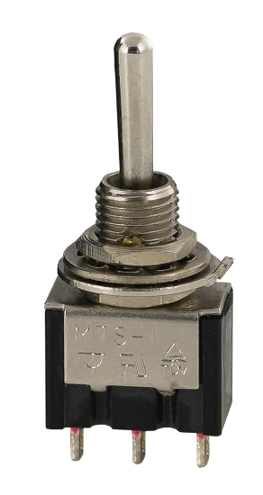 Interruptor Mini Alavanca (ON)-OFF-(ON) 3A 250V - Pressão