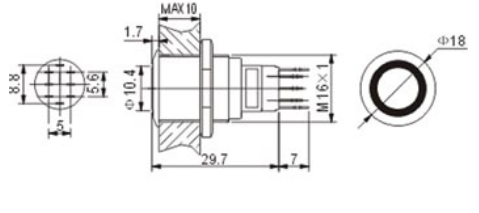 Interruptor Pulsador Metálico SPDT 1NO 1NC - Luz Verde