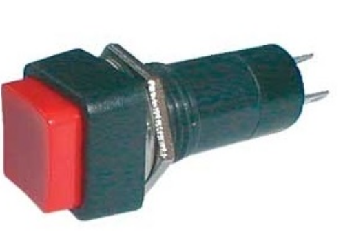 Interruptor Pulsador Tubular Quadrado ON-OFF 1A 250V - Vermelho