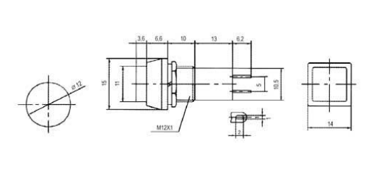 Interruptor Pulsador Tubular Quadrado ON-OFF 1A 250V - Vermelho