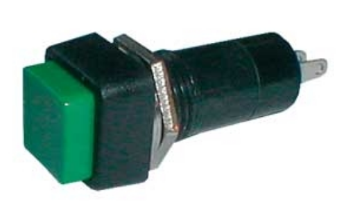 Interruptor Pulsador Tubular Quadrado ON-OFF 1A 250V Verde