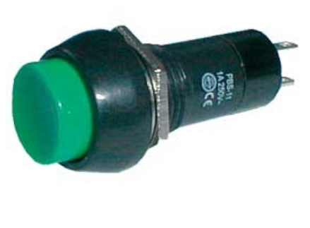 Interruptor Pulsador Tubular Redondo ON-OFF 1A 250V - Verde
