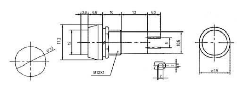 Interruptor Pulsador Tubular Redondo ON-OFF 1A 250V - Verde