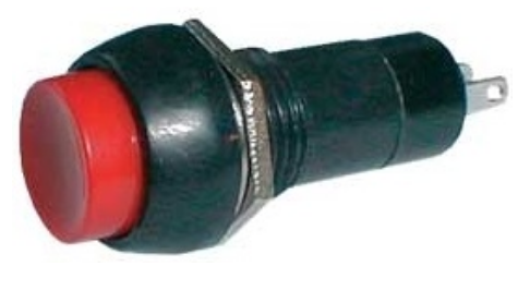 Interruptor Pulsador Tubular Redondo ON-OFF 1A 250V - Vermelho