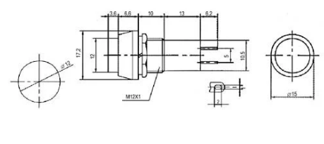 Interruptor Pulsador Tubular Redondo ON-OFF Preto