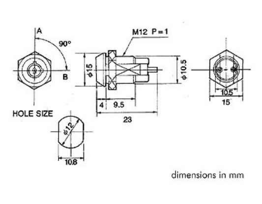 Interruptor de Chave Tubular 3 Posições (OFF-ON-ON)