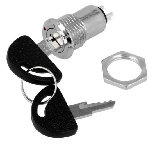 Interruptor de Chave Tubular 3 Posições (OFF-ON-ON)