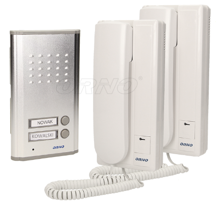 Kit Audio Porteiro c/ 2 Unidades Interiores (2 Habitações) - ORNO