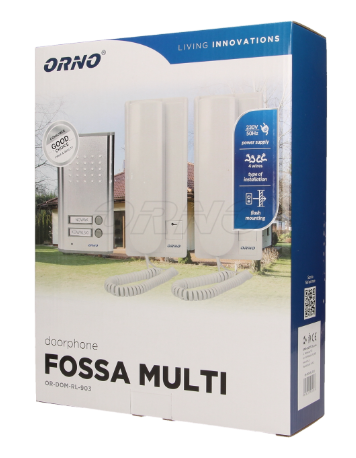 Kit Audio Porteiro c/ 2 Unidades Interiores (2 Habitações) - ORNO