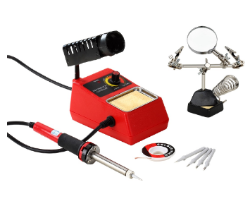 Kit Estação de Soldadura 48W + Malha Dessoldadora + 4 Ponteiras + Suporte c/ Lupa + Pinças