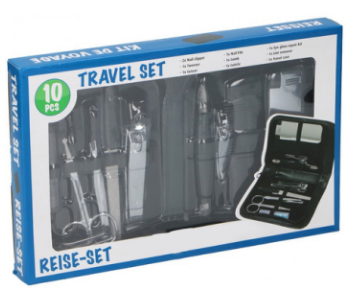 Kit Manicure e Pedicure p/ Viagem (10 Peças)