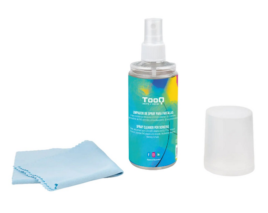 Kit de Limpeza p/ Ecrã/Monitores (Spray + Pano de Microfibra) - TooQ