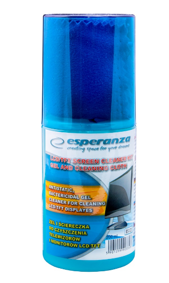 Kit de Limpeza p/ Ecrãs LCD/TFT/Plasma (Spray + Pano de Microfibras) - ESPERANZA