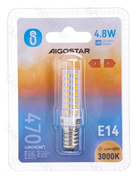 Lampada LED 220V E14 4,8W Branco Q. 3000K 360º 470Lm