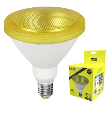 Lampada LED 220V PAR38 E27 15W Amarelo 1200Lm IP65 (Exterior)