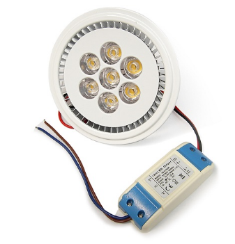 Lampada LED AR111 G53 Aluminio Branco 220V 7x2W 3000K 700Lm